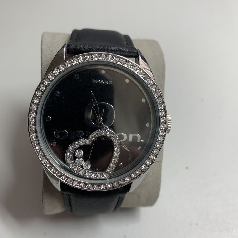New Women's Watch University Of Oregon Ducks Rhinestone Floating Heart